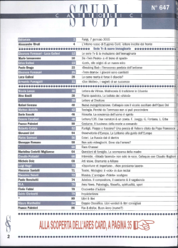 Studi Cattolici &ndash; Anno 59, n. 647 &ndash; Gennaio 2015