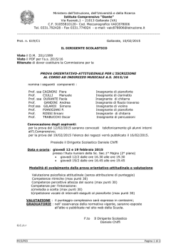 Si pubblica la comunicazione relativa a tempi e modalit&agrave; di