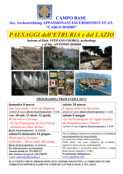 programma di archeotrekking per la stagione