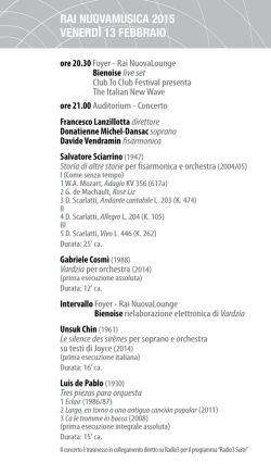 Programma - Orchestra Sinfonica Nazionale della RAI
