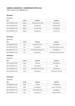 Calendario U12M prima fase