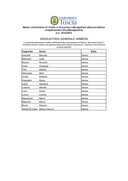 GRADUATORIA GENERALE AMMESSI