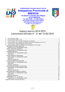 Comunicato ufficiale N.31