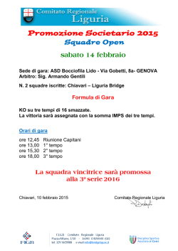 Circolare Campionato Promozione Societario a Squadre Open
