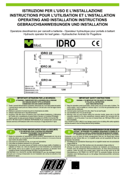 Mod. ISTRUZIONI PER L`USO E L`INSTALLAZIONE