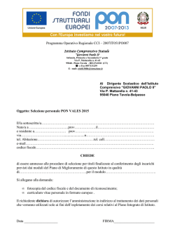 Modulo adesione - ICS Giovanni Paolo II Piano Tavola