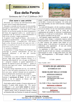 06 Avvisi dal 15 al 22 febbraio 2015