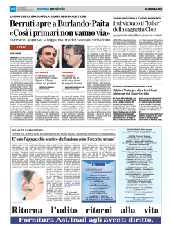 Berruti apre a Burlando-Paita &laquo;Cos&igrave; i primari non