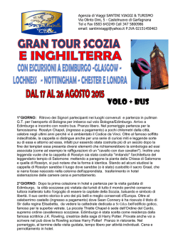 gran tour scozia e inghilterra dal 17 al 26 agosto 2015