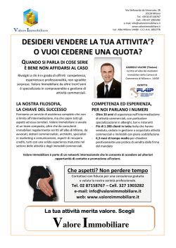 DESIDERI VE O VUOI C Valore ENDERE LA TUA ATT CEDERNE