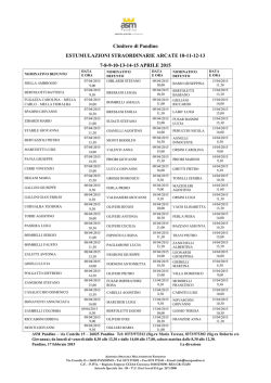 Calendario Estumulazioni Ordinarie
