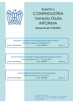 CONFINDUSTRIA Venezia Giulia INFORMA
