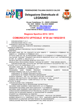 Comunicato ufficiale N.30