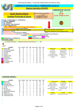 Comunicato 18 del 16/02/2015