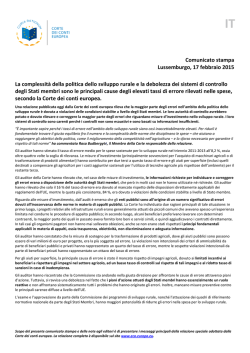 Comunicato stampa Lussemburgo, 17 febbraio 2015 La