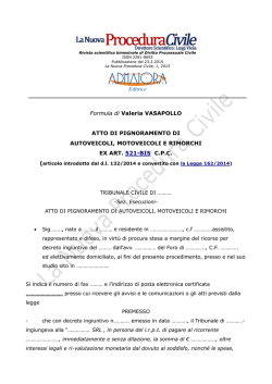 Editrice Formula di Valeria VASAPOLLO ATTO DI PIGNORAMENTO