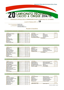 Comunicato 19 del 16/02/2015