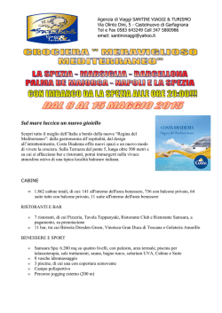 crociera costa " meraviglioso mediterraneo" dal 8 al 15 maggio 2015