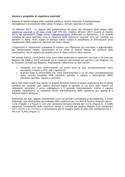 Ancora a proposito di coperture vaccinali - EpiCentro