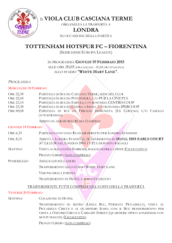 Programma trasferta a Londra