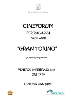 CINEFORUM &ldquo;GRAN TORINO&rdquo; - Parrocchia San Siro di Nervi