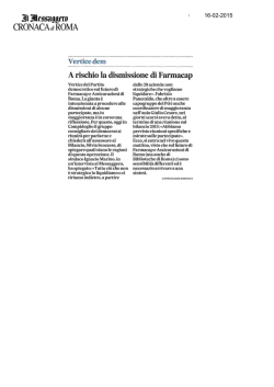 A rischio la dismissione di Farmacap