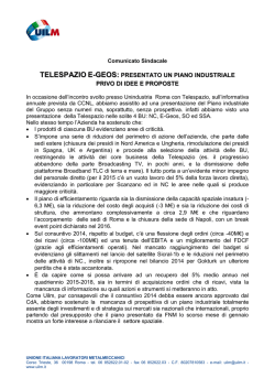 Presentato un piano industriale privo di idee e proposte