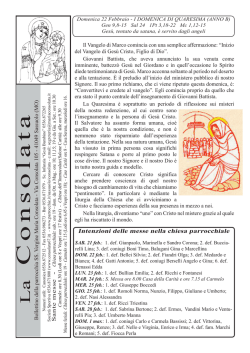 Il Bollettino di questa settimana