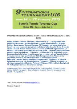 9&deg; TORNEO INTERNAZIONALE TENNIS EUROPE