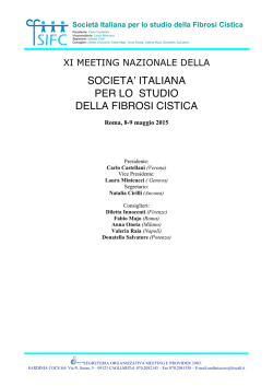Scarica il programma - Società Italiana per lo studio della fibrosi cistica
