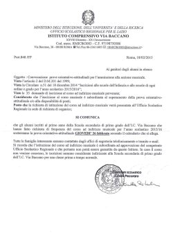 ISTITUTO COMPRENSIVO VIA BACCANO