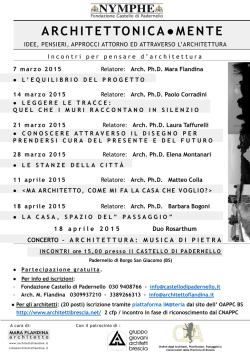 calendario ciclo di incontri - Ordine degli Architetti, Pianificatori