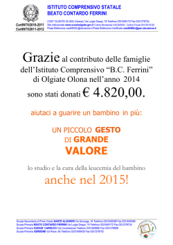 anche nel 2015! - Istituto Comprensivo "Beato Contardo Ferrini"