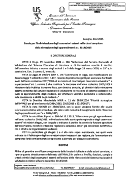 Bando Osservatori Invalsi 2015 - Ufficio scolastico regionale per l