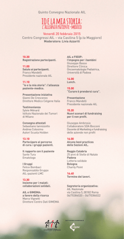 io e la mia storia: l`alleanza paziente-medico