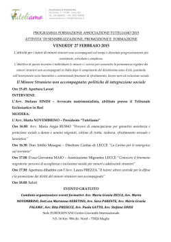 Minore Straniero non accompagnato: politiche di