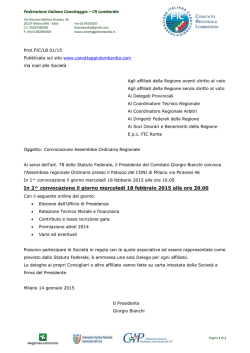 Convocazione - Canottaggio Lombardia