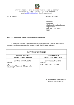 ricevimento famiglie - I.t.e.t. Enrico Fermi Lanciano