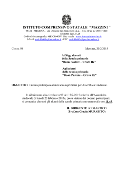 Entrata posticipata alunni scuola primaria- Circ. n.98