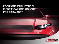 posizione etichette di identificazione colore per casa auto