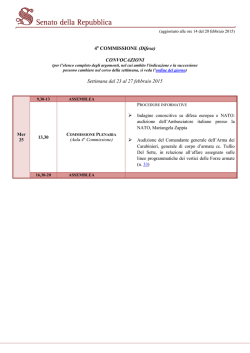 Convocazioni della Commissione Difesa