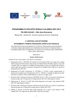 Capitolato Oneri Pacchetti Turistici (16.02.2015)