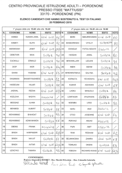 esito esame a2 del 20 febbraio 2015