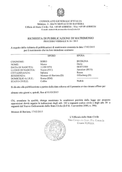 RICHIESTA DI PUBBLICAZIONE DI MATRIMONIO