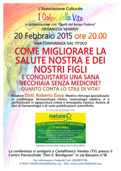 Scarica la locandina - Associazione Culturale "I Colori della Vita"