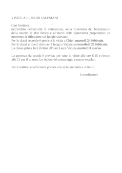 Cari Genieori, - Scuola don Bosco