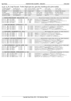 14.30: 1a, Pr. Luigi Visconti - Trofeo Degl (1500 mt