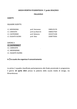 calendario pallavolo cadetti