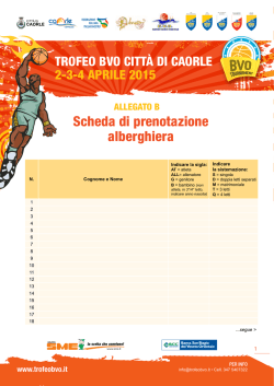 Scheda di prenotazione alberghiera