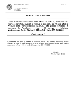 errata corrige 1 - Rettifica CIG